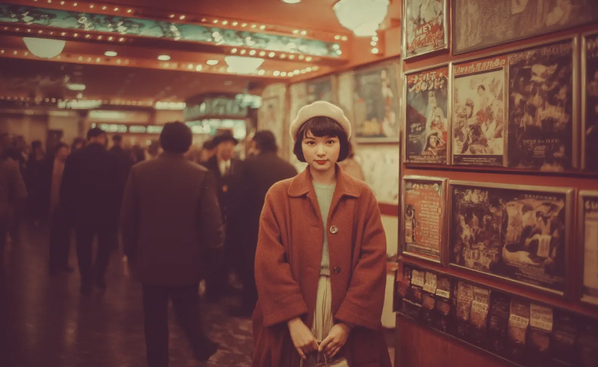 昭和30年代の映画館前