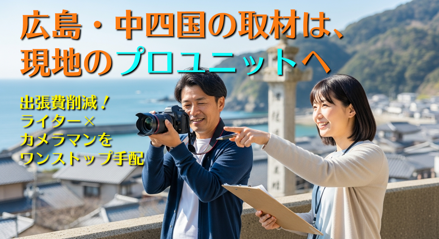 広島・中四国の取材は現地のプロにおまかせください
